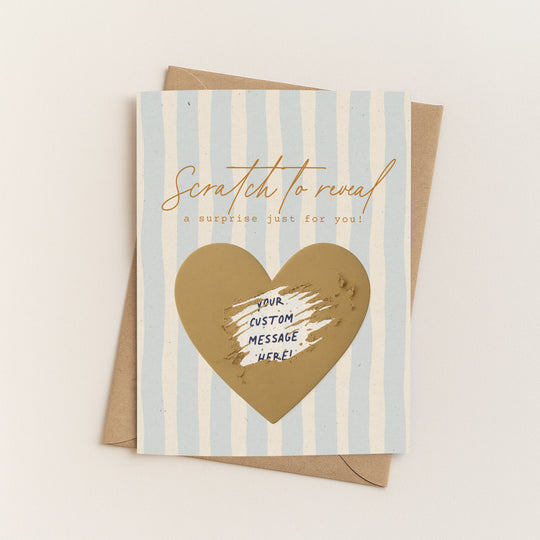 Heart on Stripes Scratch-Off Card - Minimal