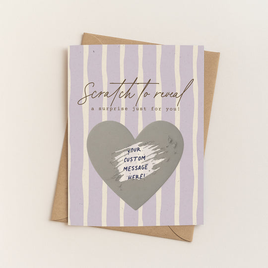 Heart on Stripes Scratch-Off Card - Minimal
