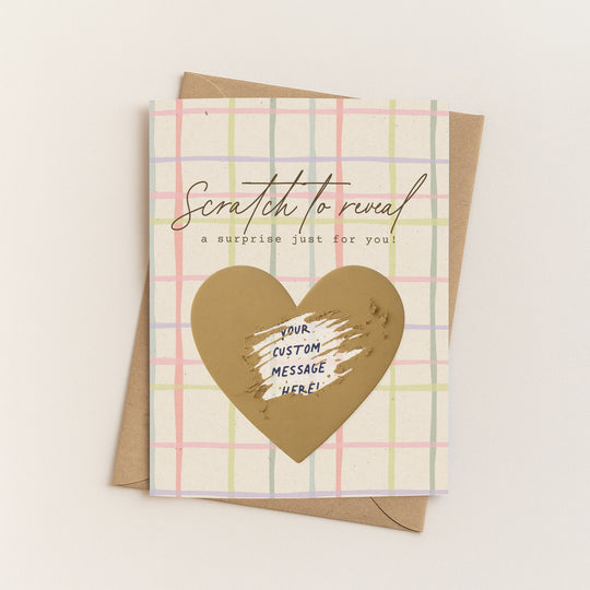 Heart on Stripes Scratch-Off Card - Minimal