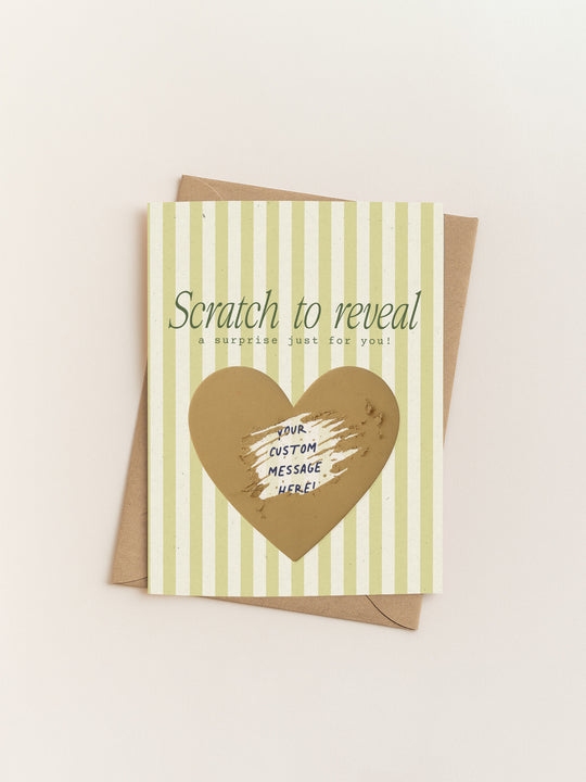 The Striped Heart Scratch-Off Card - Minimal