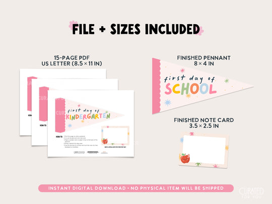 First Day of School Pennant Printable Set