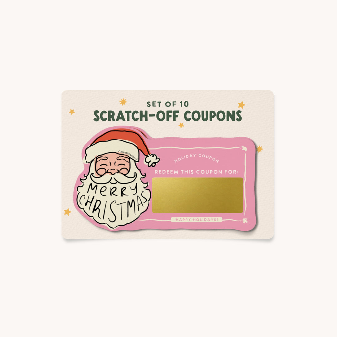 Christmas Scratch-Off Coupons, Set of 10 Blank Gift Vouchers, Stocking Stuffers for Teens, Friends &amp; Family
