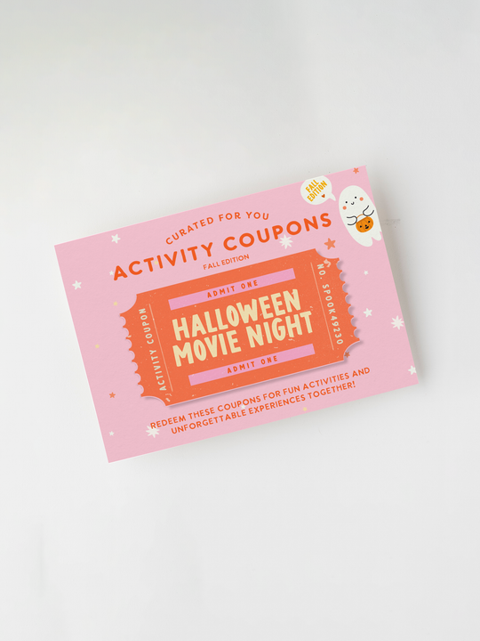 Pink activity coupon book with &