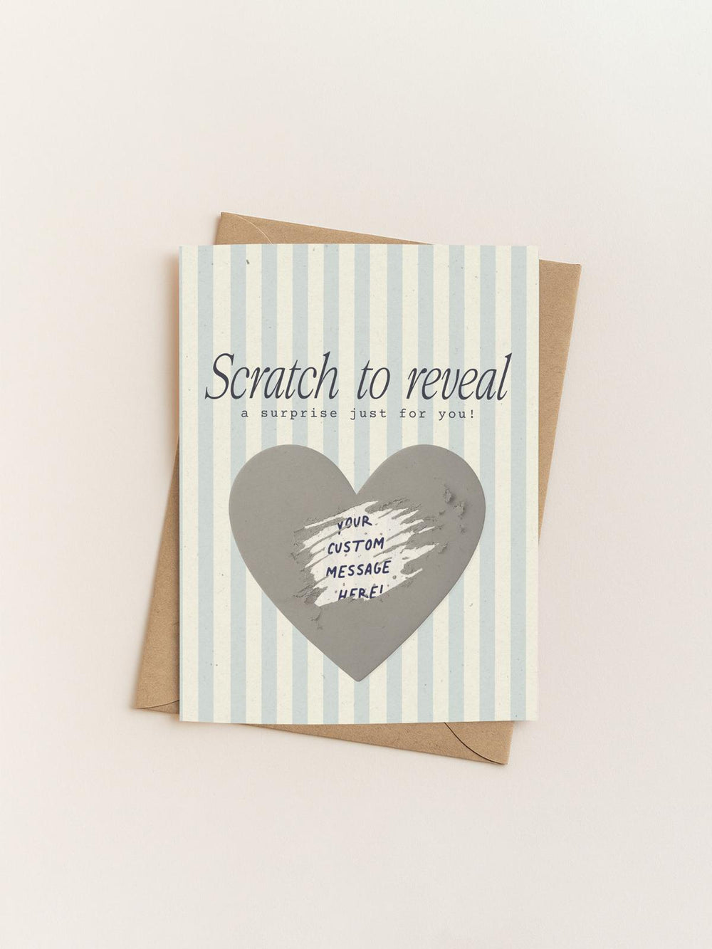The Striped Heart Scratch-Off Card - Minimal