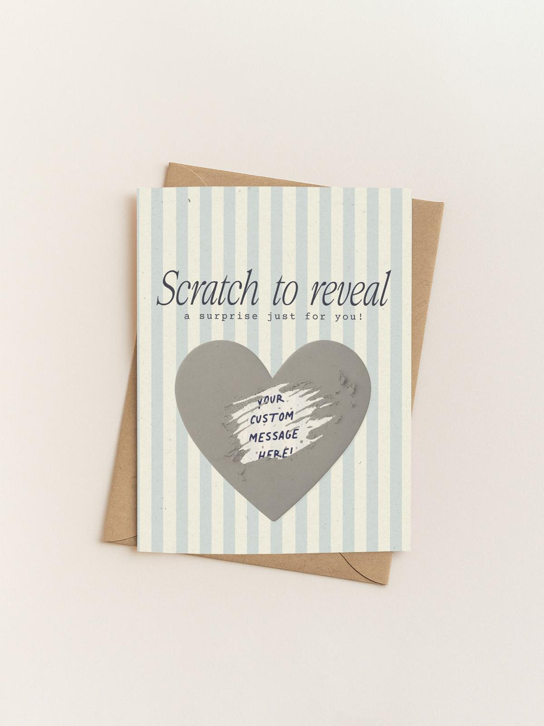 The Striped Heart Scratch-Off Card - Minimal