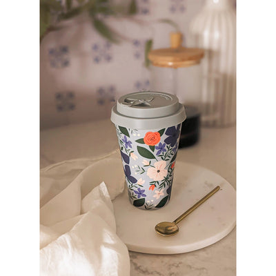 Blue Wild Flower Cafe Yo - Coffee Travel Mug