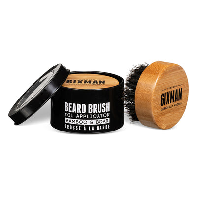 Bamboo & Boar Beard Brush + Travel Tin