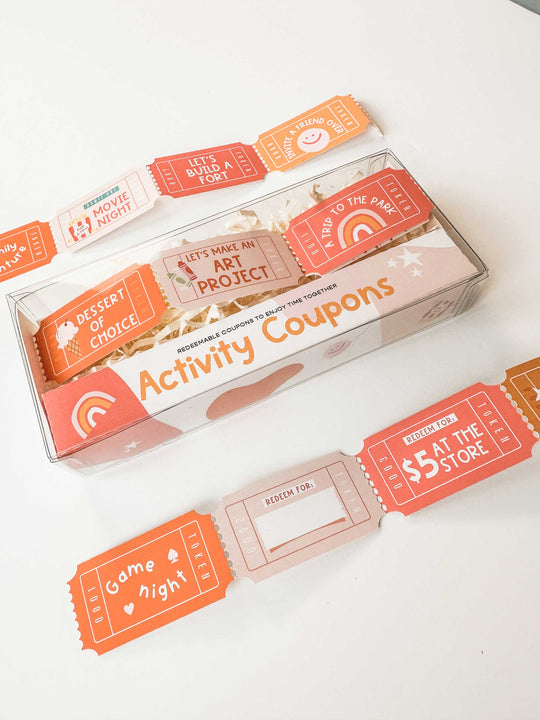 Experience gift for kids with 12 redeemable activity coupons.