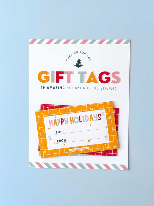 Bright & Colorful Christmas Gift Tag Stickers | Set of 10