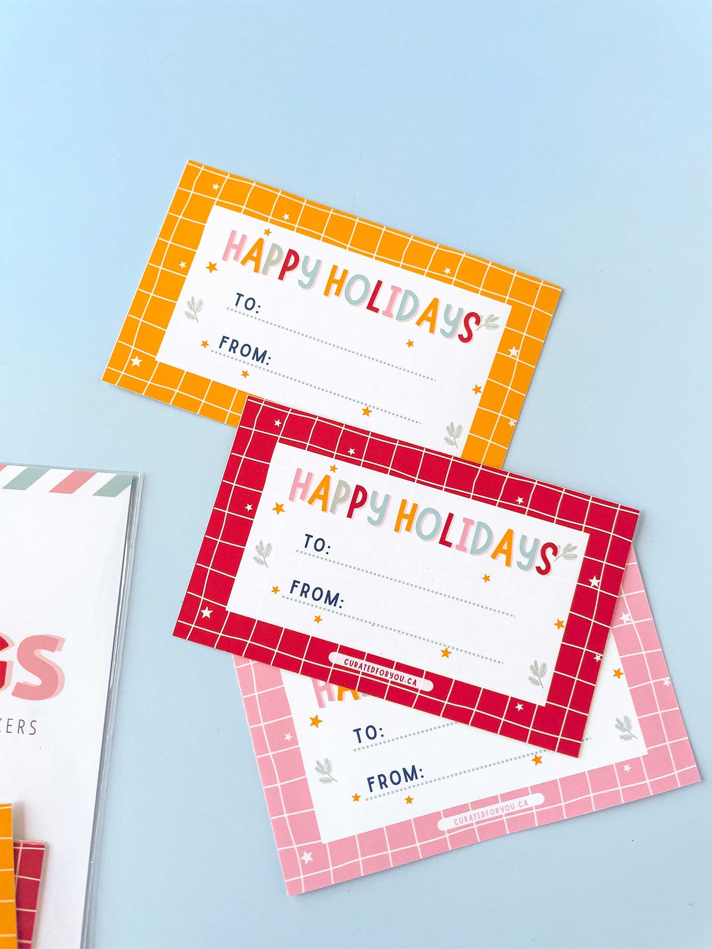 Bright & Colorful Christmas Gift Tag Stickers | Set of 10