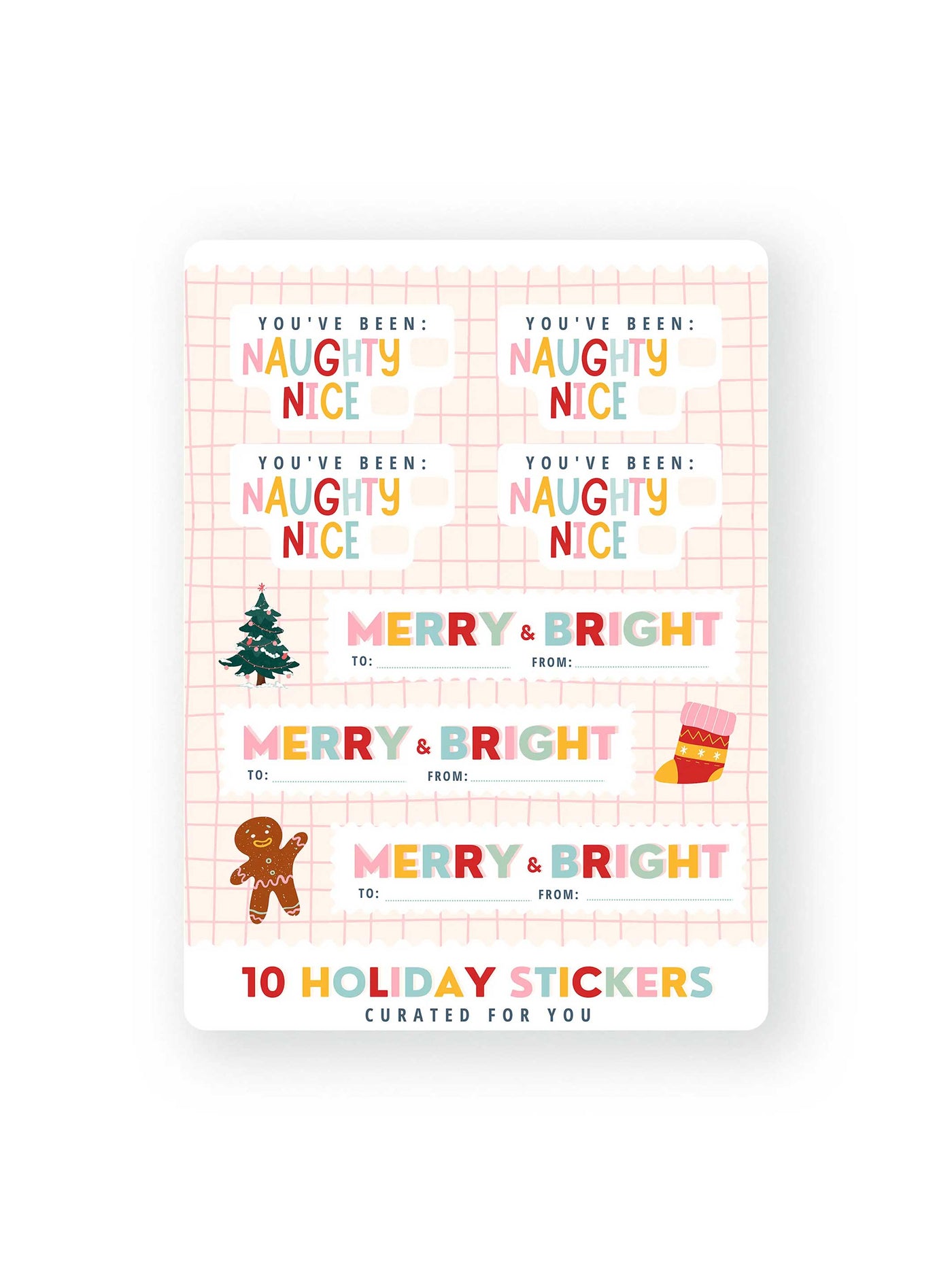 Nice or Naughty Christmas Sticker Sheet