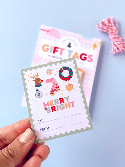 Bright & Colorful Christmas Gift Tags | Set of 10